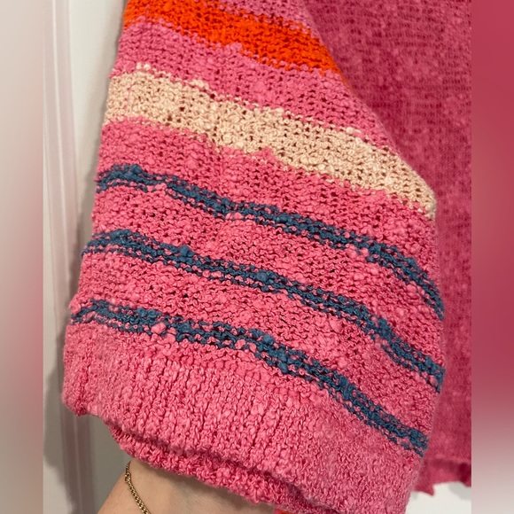 Pink Cable Knit Blouse With Stripes. NWOT XXL - Picture 3 of 7